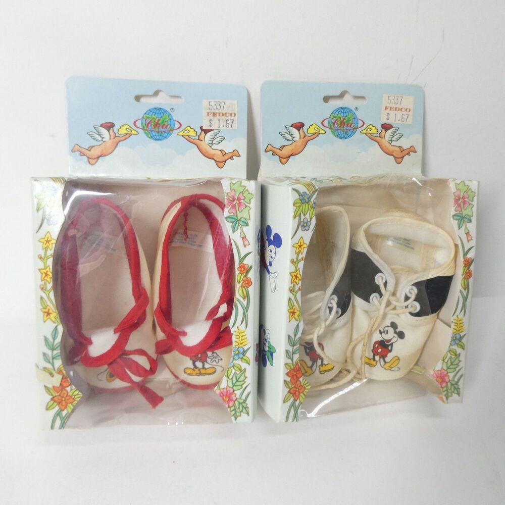 Mickey Mouse 2 Pairs Children’s Shoes Vintage Infant Sneakers Disney 1980s